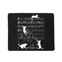 Cute Cat Kitty Playing Music Gift Clef Piano Musician Art Gift Mousepad