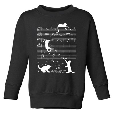 Cute Cat Kitty Playing Music Gift Clef Piano Musician Art Gift Toddler Sweatshirt