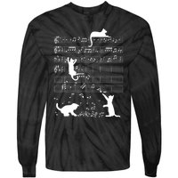 Cute Cat Kitty Playing Music Gift Clef Piano Musician Art Gift Tie-Dye Long Sleeve Shirt