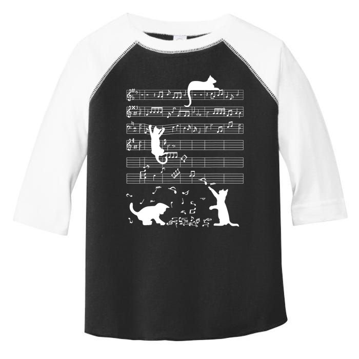 Cute Cat Kitty Playing Music Gift Clef Piano Musician Art Gift Toddler Fine Jersey T-Shirt