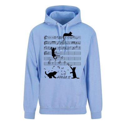 Cute Cat Kitty Playing Music Gift Clef Piano Musician Art Gift Unisex Surf Hoodie