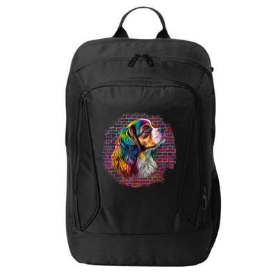 Colorful Cavalier King Charles Spaniel Dog Pop Art Bricks City Backpack
