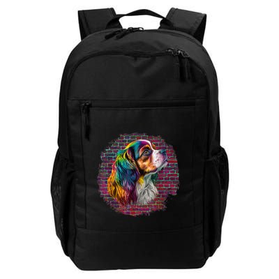Colorful Cavalier King Charles Spaniel Dog Pop Art Bricks Backpack