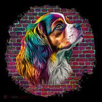 Colorful Cavalier King Charles Spaniel Dog Pop Art Bricks Baby Bodysuit