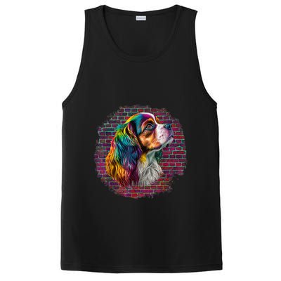 Colorful Cavalier King Charles Spaniel Dog Pop Art Bricks PosiCharge Competitor Tank
