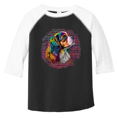 Colorful Cavalier King Charles Spaniel Dog Pop Art Bricks Toddler Fine Jersey T-Shirt