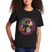 Colorful Cavalier King Charles Spaniel Dog Pop Art Bricks Kids T-Shirt