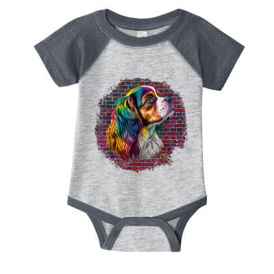 Colorful Cavalier King Charles Spaniel Dog Pop Art Bricks Infant Baby Jersey Bodysuit