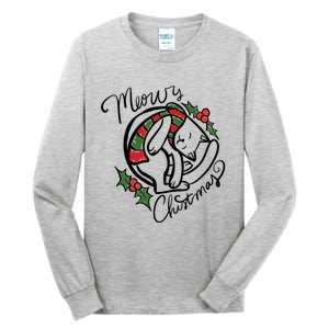 Christmas Cat Kitty Meowy Cute Gift Tall Long Sleeve T-Shirt