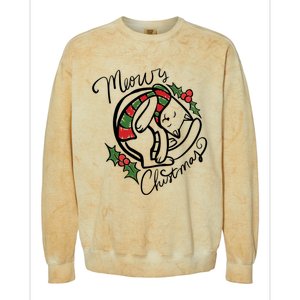 Christmas Cat Kitty Meowy Cute Gift Colorblast Crewneck Sweatshirt