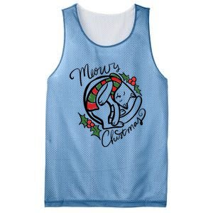 Christmas Cat Kitty Meowy Cute Gift Mesh Reversible Basketball Jersey Tank