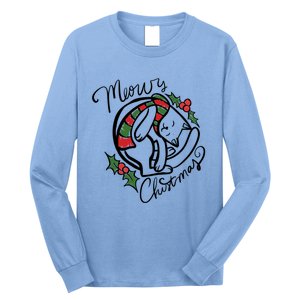 Christmas Cat Kitty Meowy Cute Gift Long Sleeve Shirt