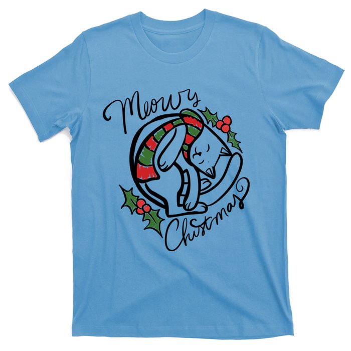 Christmas Cat Kitty Meowy Cute Gift T-Shirt