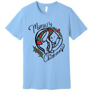 Christmas Cat Kitty Meowy Cute Gift Premium T-Shirt