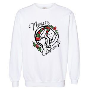 Christmas Cat Kitty Meowy Cute Gift Garment-Dyed Sweatshirt