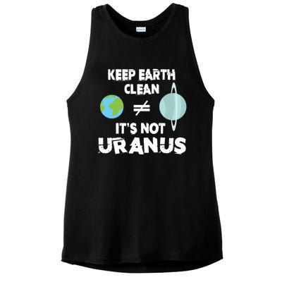 Climate Change Keep The Earth Clean It Is Not Uranus Gift Ladies PosiCharge Tri-Blend Wicking Tank