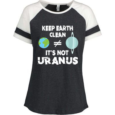 Climate Change Keep The Earth Clean It Is Not Uranus Gift Enza Ladies Jersey Colorblock Tee