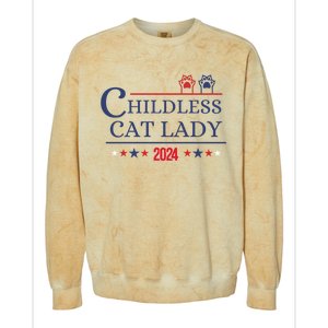 Childless Cat Kamala 2024 Childless Cat Lady 2024 Childless Cat Lady Kamala 2024 Colorblast Crewneck Sweatshirt