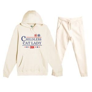 Childless Cat Kamala 2024 Childless Cat Lady 2024 Childless Cat Lady Kamala 2024 Premium Hooded Sweatsuit Set