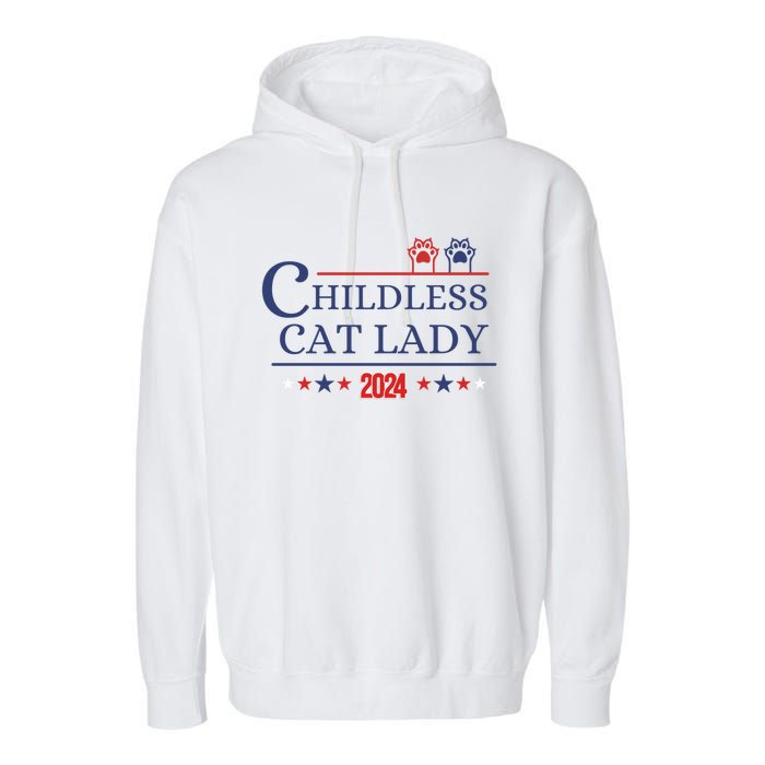 Childless Cat Kamala 2024 Childless Cat Lady 2024 Childless Cat Lady Kamala 2024 Garment-Dyed Fleece Hoodie