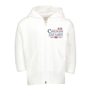 Childless Cat Kamala 2024 Childless Cat Lady 2024 Childless Cat Lady Kamala 2024 Toddler Zip Fleece Hoodie