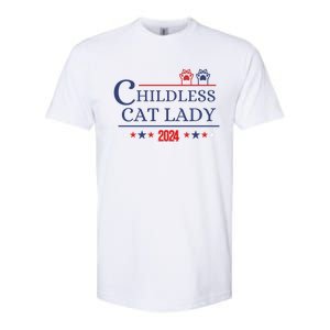 Childless Cat Kamala 2024 Childless Cat Lady 2024 Childless Cat Lady Kamala 2024 Softstyle CVC T-Shirt