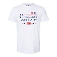 Childless Cat Kamala 2024 Childless Cat Lady 2024 Childless Cat Lady Kamala 2024 Softstyle CVC T-Shirt