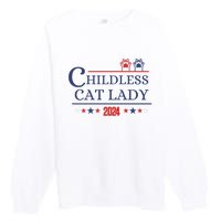 Childless Cat Kamala 2024 Childless Cat Lady 2024 Childless Cat Lady Kamala 2024 Premium Crewneck Sweatshirt