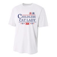 Childless Cat Kamala 2024 Childless Cat Lady 2024 Childless Cat Lady Kamala 2024 Performance Sprint T-Shirt