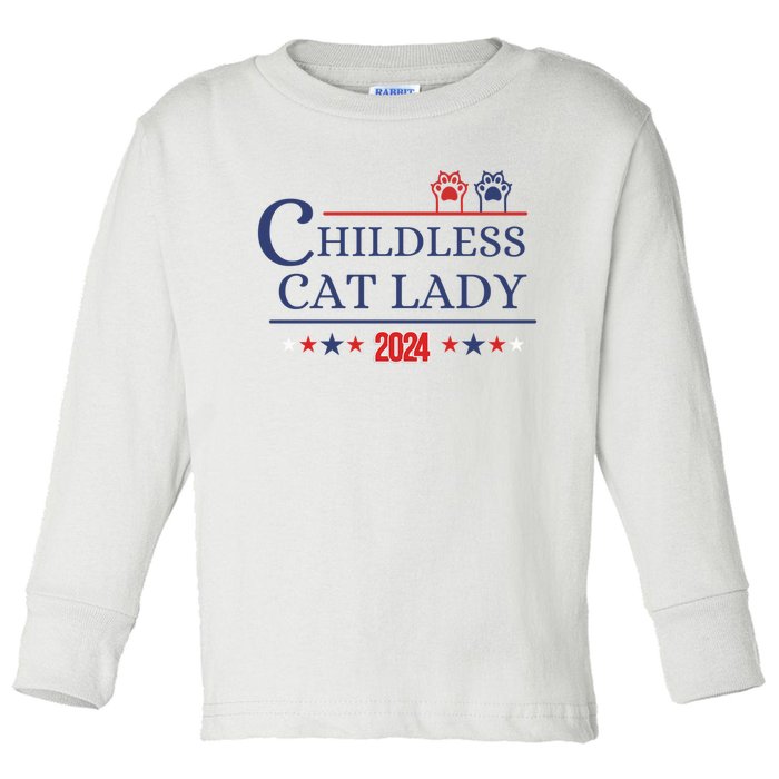 Childless Cat Kamala 2024 Childless Cat Lady 2024 Childless Cat Lady Kamala 2024 Toddler Long Sleeve Shirt