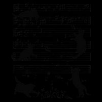 Cute Cat Kitty Playing Music Note Clef Musician Art Funny 16 in Basic Backpack