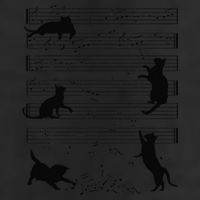 Cute Cat Kitty Playing Music Note Clef Musician Art Funny 25L Jumbo Tote