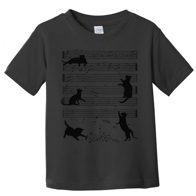 Cute Cat Kitty Playing Music Note Clef Musician Art Funny Toddler T-Shirt