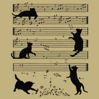 Cute Cat Kitty Playing Music Note Clef Musician Art Funny Cooling Performance Crew T-Shirt