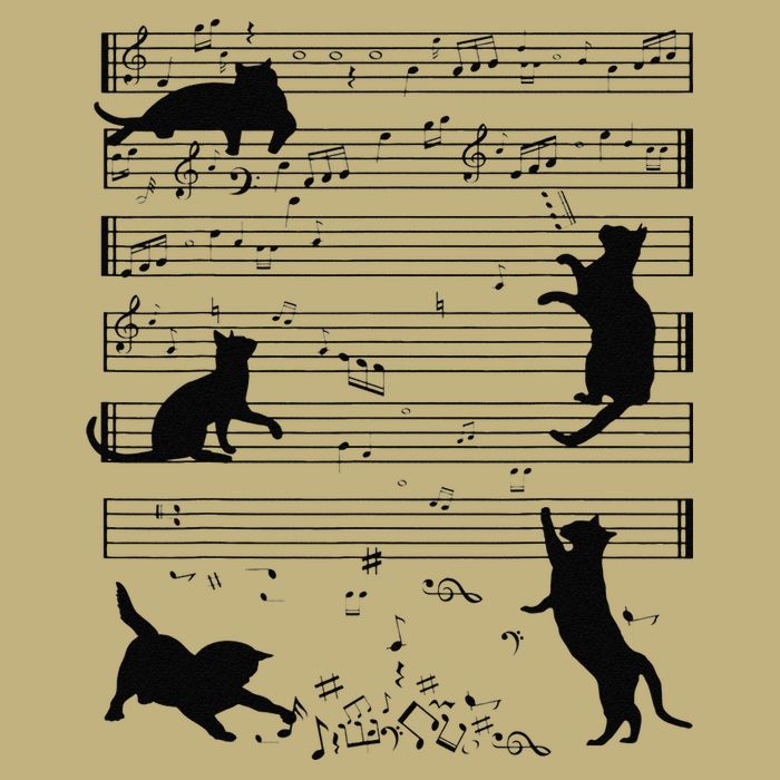 Cute Cat Kitty Playing Music Note Clef Musician Art Funny Cooling Performance Crew T-Shirt