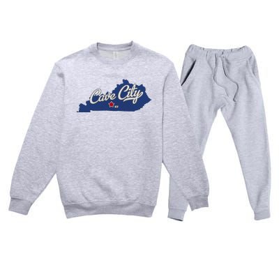 Cave City Kentucky Ky Map Premium Crewneck Sweatsuit Set