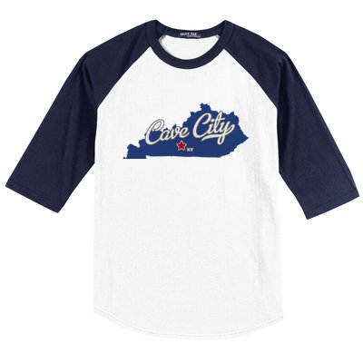 Cave City Kentucky Ky Map Baseball Sleeve Shirt