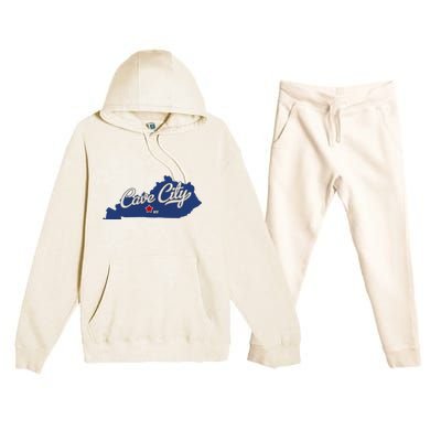 Cave City Kentucky Ky Map Premium Hooded Sweatsuit Set