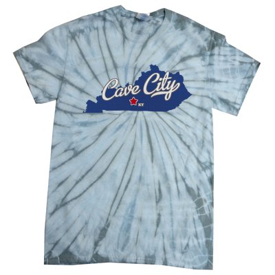 Cave City Kentucky Ky Map Tie-Dye T-Shirt