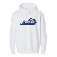 Cave City Kentucky Ky Map Garment-Dyed Fleece Hoodie