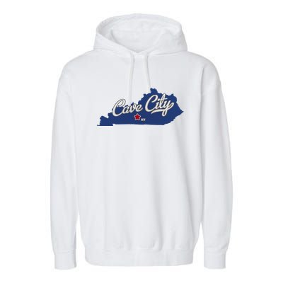 Cave City Kentucky Ky Map Garment-Dyed Fleece Hoodie