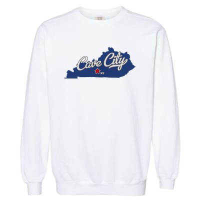 Cave City Kentucky Ky Map Garment-Dyed Sweatshirt