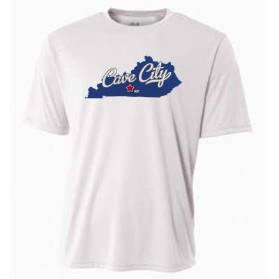 Cave City Kentucky Ky Map Cooling Performance Crew T-Shirt