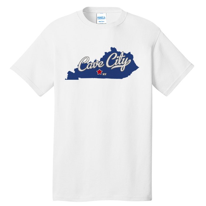 Cave City Kentucky Ky Map Tall T-Shirt