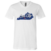 Cave City Kentucky Ky Map V-Neck T-Shirt