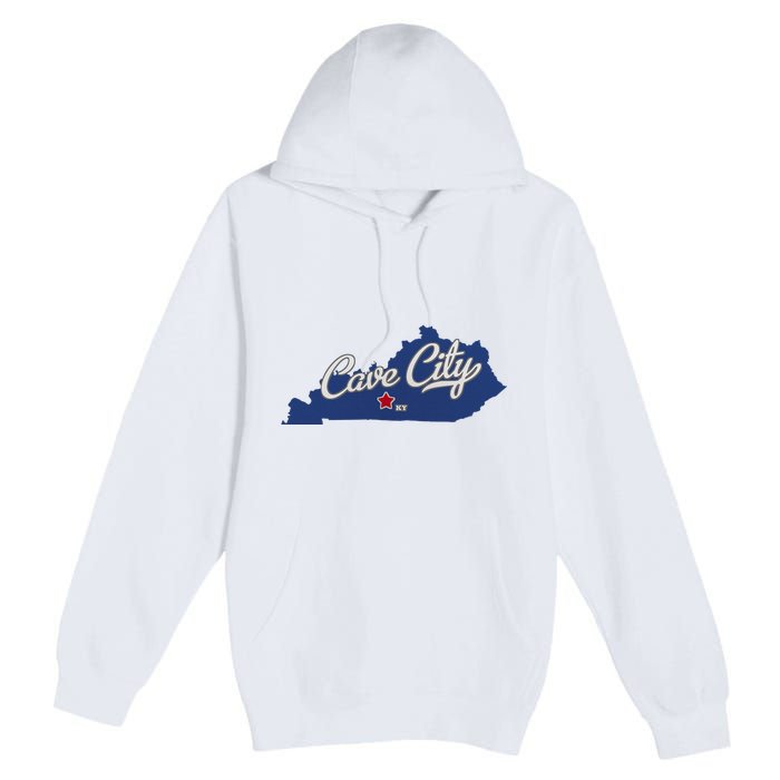 Cave City Kentucky Ky Map Premium Pullover Hoodie