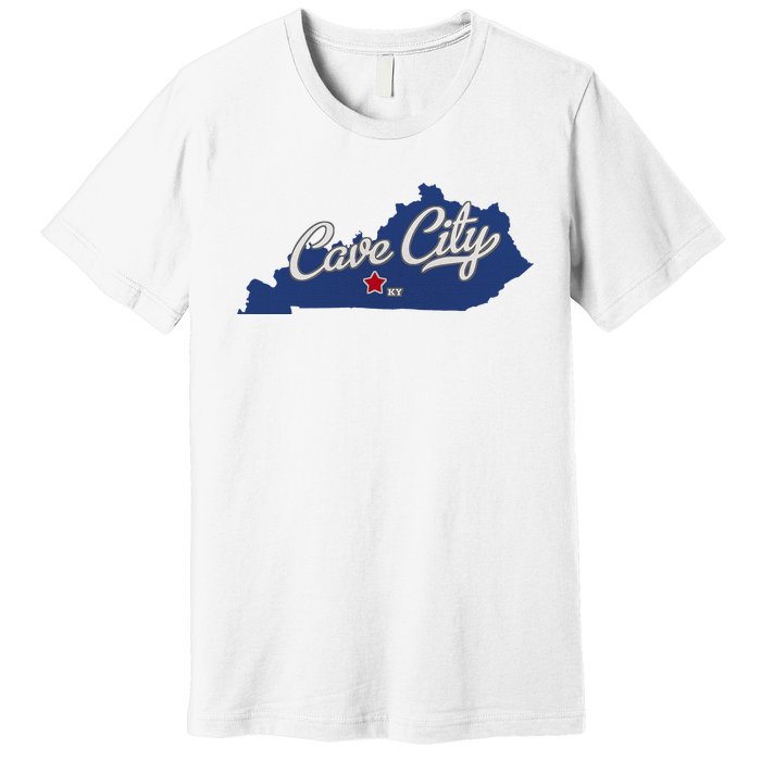 Cave City Kentucky Ky Map Premium T-Shirt