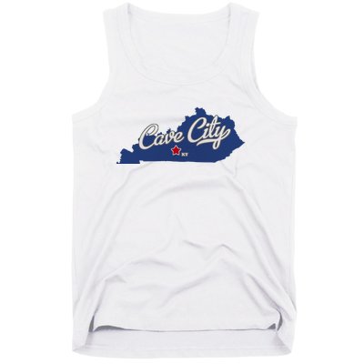 Cave City Kentucky Ky Map Tank Top