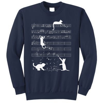 Cute Cat Kitty Playing Music Note Funny Clef Musician Art Sweatshirt