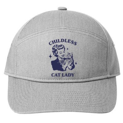 Childless Cat Lady Kamala 2024 Harris Feminist Women Rights 7-Panel Snapback Hat